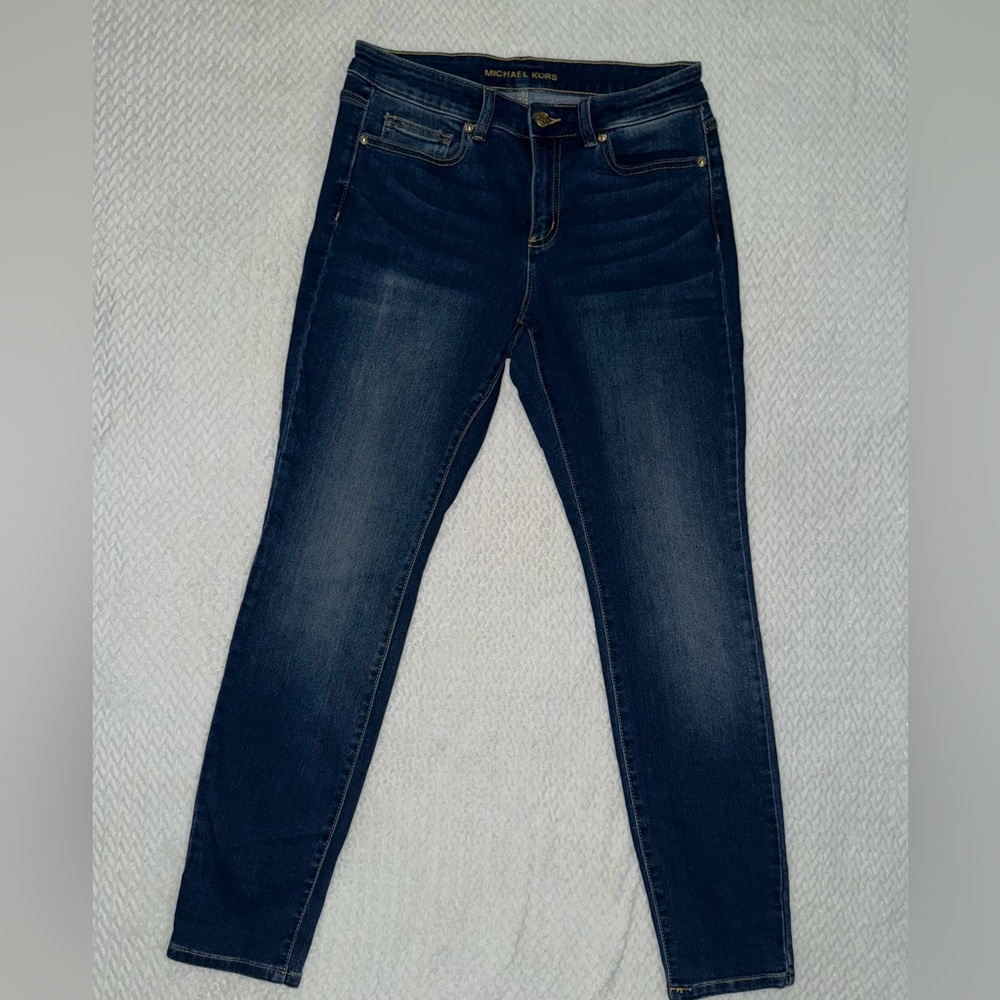 Michael Kors Womens Dark Blue Denim Skinny Jean